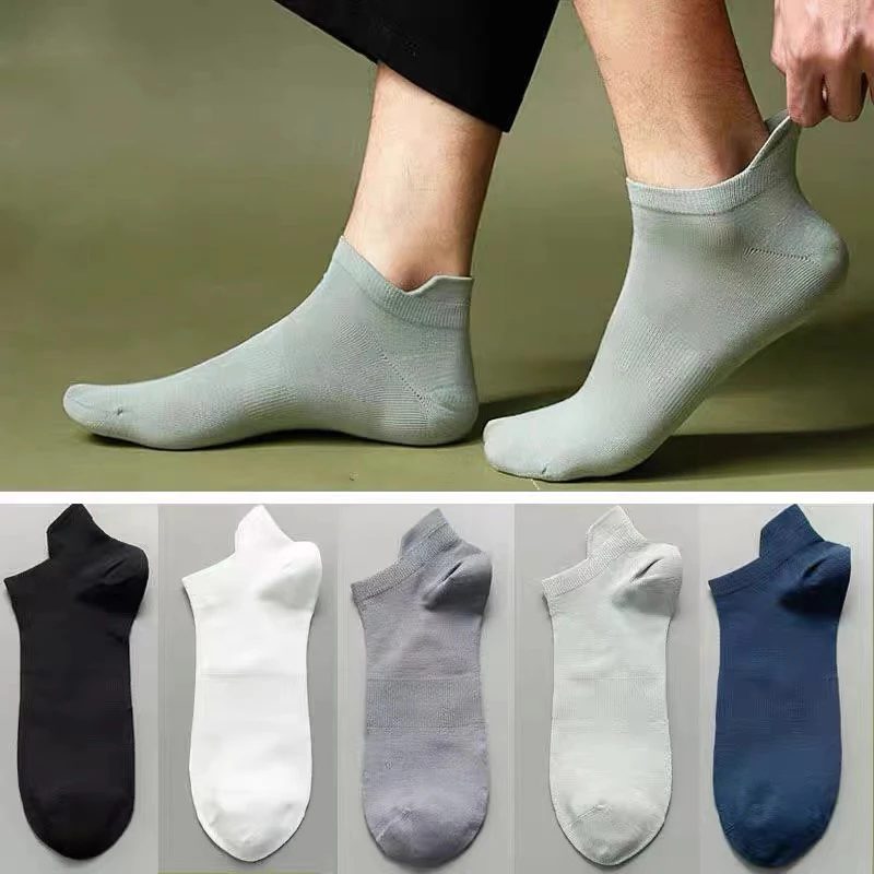 4Pairs High Quality Men Ankle Socks Breathable Cotton Sports Socks Casual Athletic Summer Thin Cut Short Sokken Size 39-45