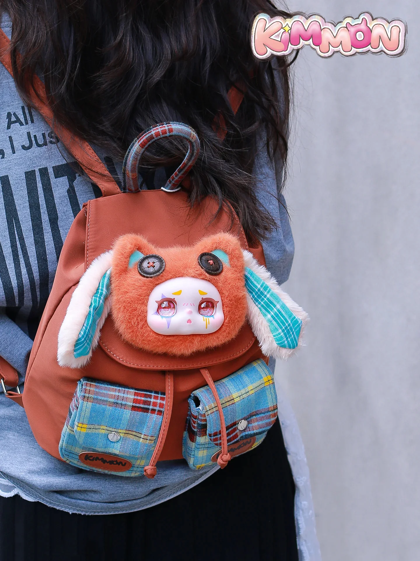 

2025 New Cute Kimmom Cartoon Backpack Kawaii Doll Large-Capacity Student Bag Girl Birthday Gift Fashion Animation Storage Bag