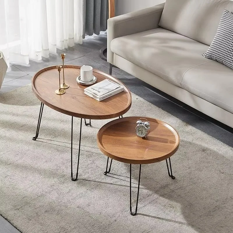 Folding Combined Coffee Table, Low Floor Tea Table for Bay Window, Balcony, Hotel & Living Room Household Use