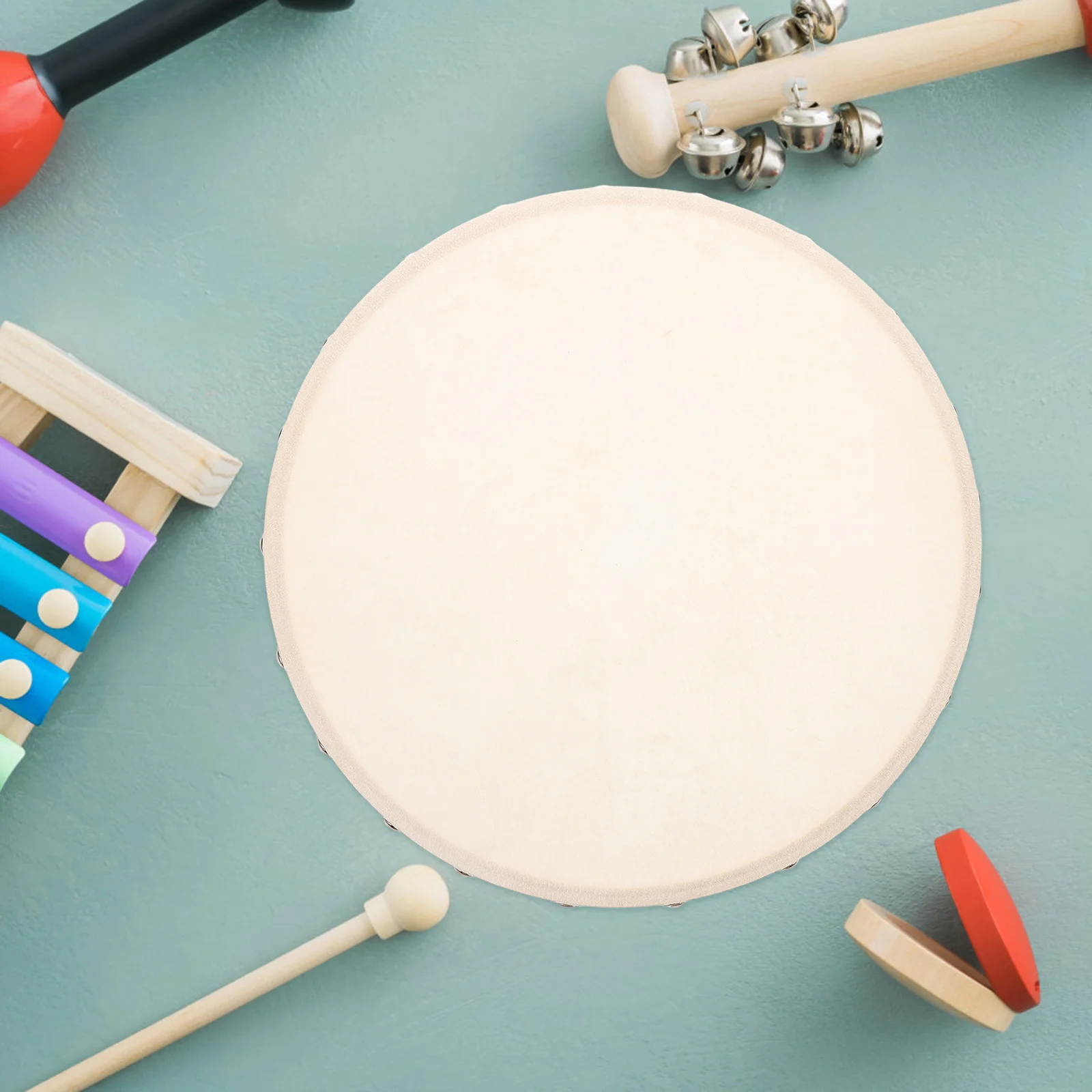 

Hand Clapping Drum Kids Musical Learning Sheepskin Percussion Instrument Portable Round Folk Dance Drum For Children