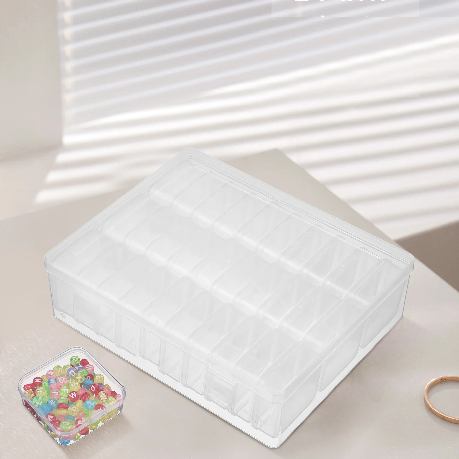 

2Sets Transparent Plastic Storage Boxes Organizer Box Clear for Desk Office Cabinet Small Items Plastic Storage Boxes with Lids