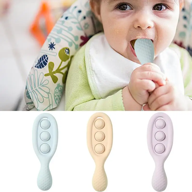 Baby Teething Sticks Silicone Baby Teething Toys Super Soft Sticks With Innovative Spoon Multicolored Teething For Childs Babies