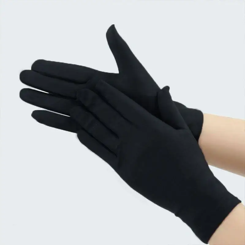 

Sunscreen Driving Glove Black Etiquette Thin Stretch Dance Tight White Gloves Sports Driving Sun Protection Five Fingers Gloves