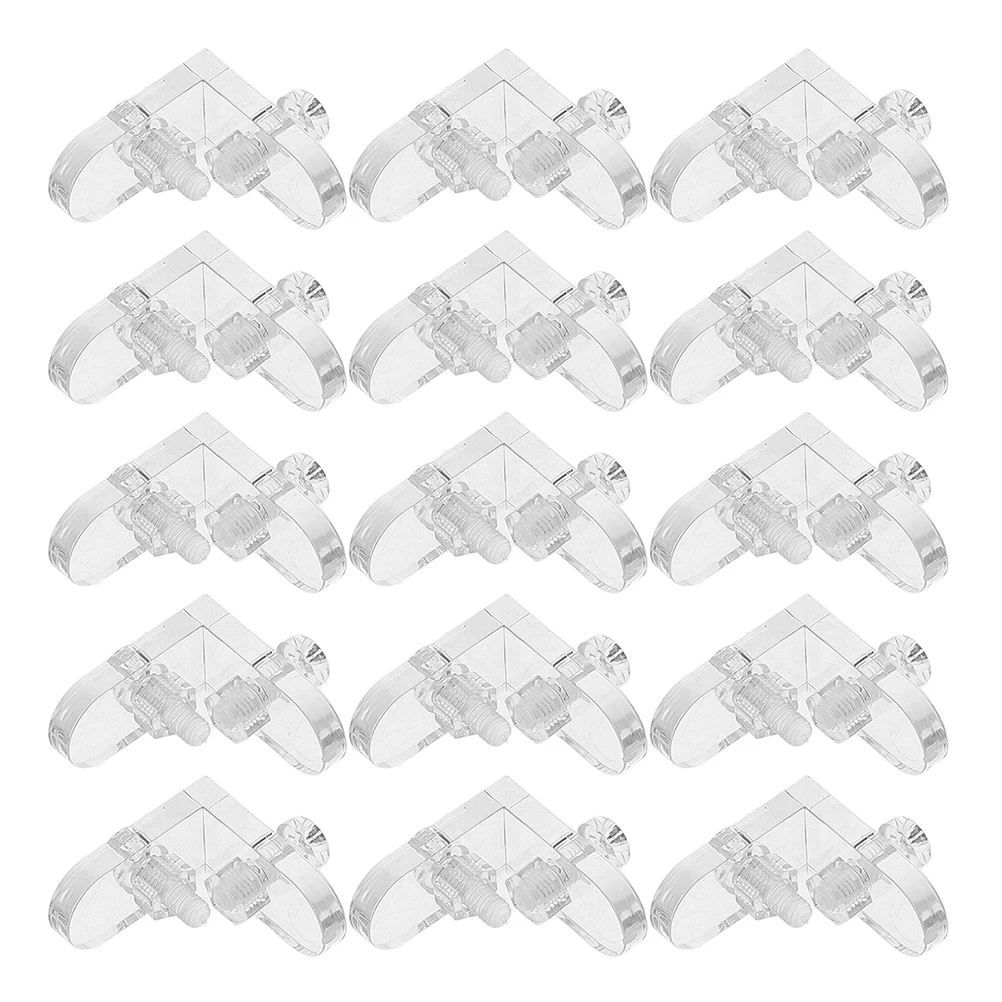 

Reusable Clear Corner Brackets 15pcs Acrylic Edge Clips for Display Box Reinforcement Corner Connector Brace Fixing