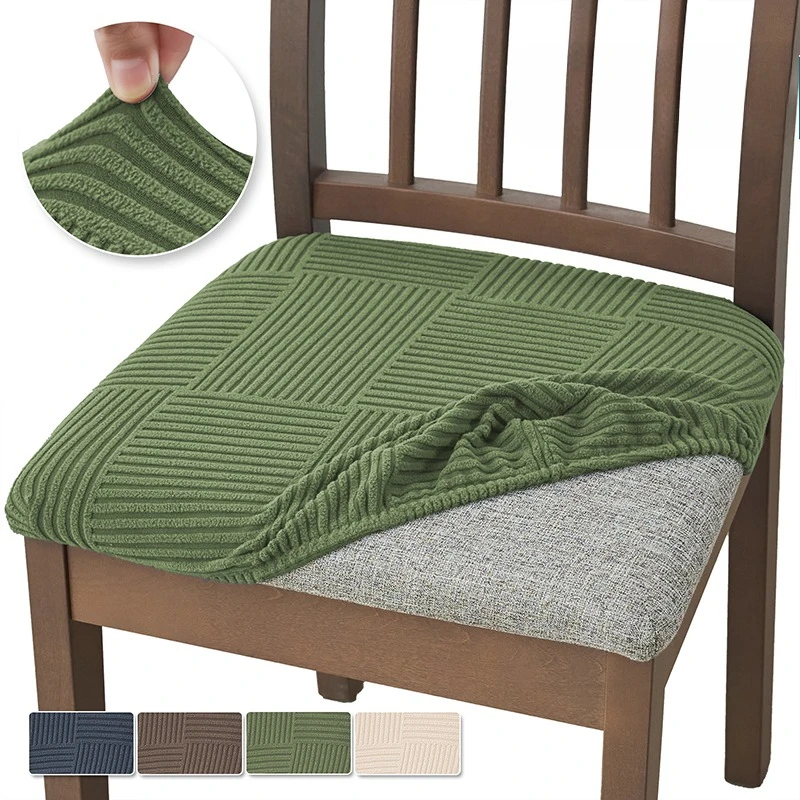 1/2 Stück Dehnbarer Esszimmerstuhl-Bezug Jacquard Gepolsterter Sitzüberzug Abnehmbare Stuhlbezüge für Hotel Zuhause Küchendekoration