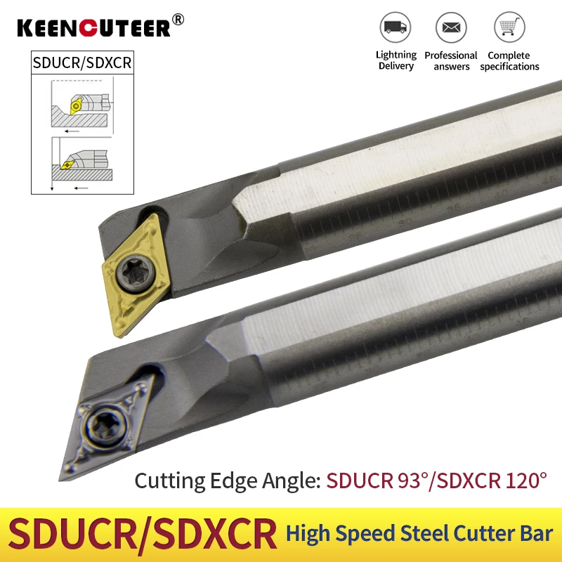 H10K-SDQCR/H10K-SDUCR/H12M-SDXCR07 HSS turning tool lathe boring bar small diameter deep hole boring cutter DCMT Carbide Insert