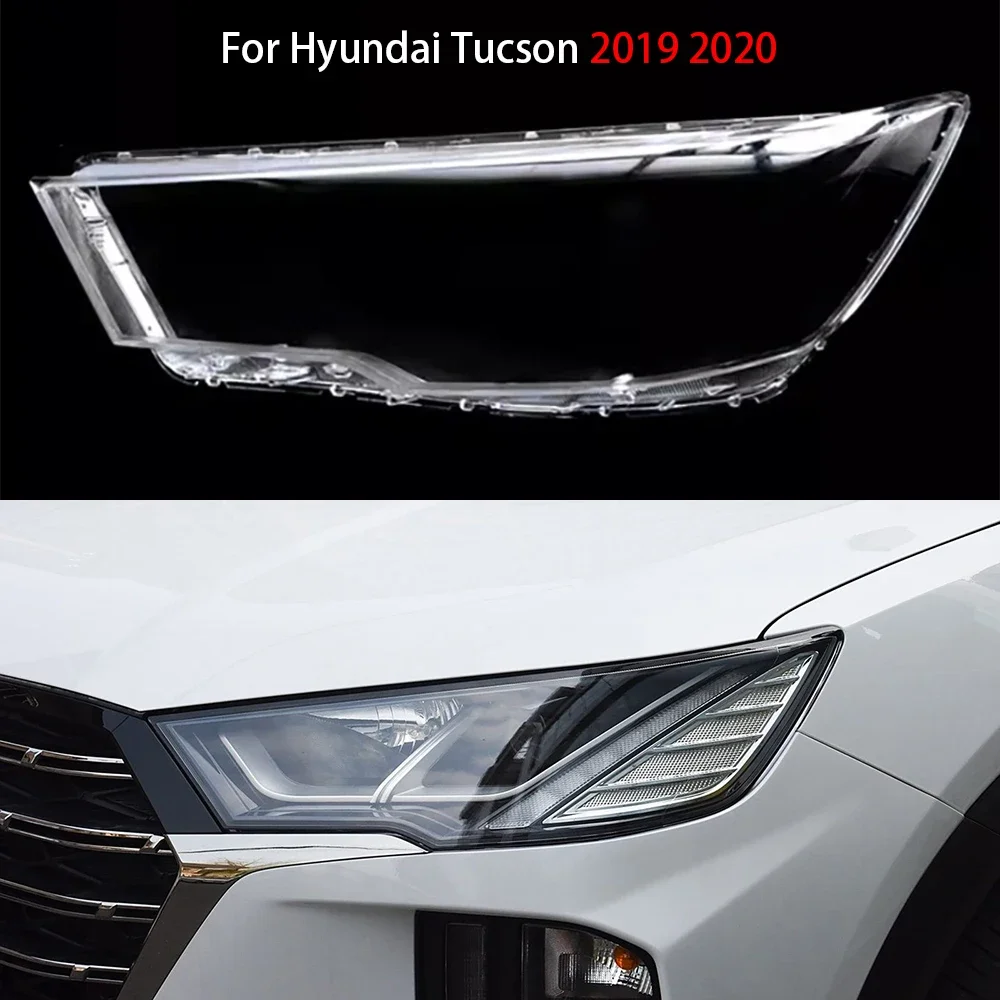 

For Hyundai Tucson 2019 2020 Car Front Headlamp Cover Headlight Shell Transparent Lampshade Lens Plexiglass Car Accessories