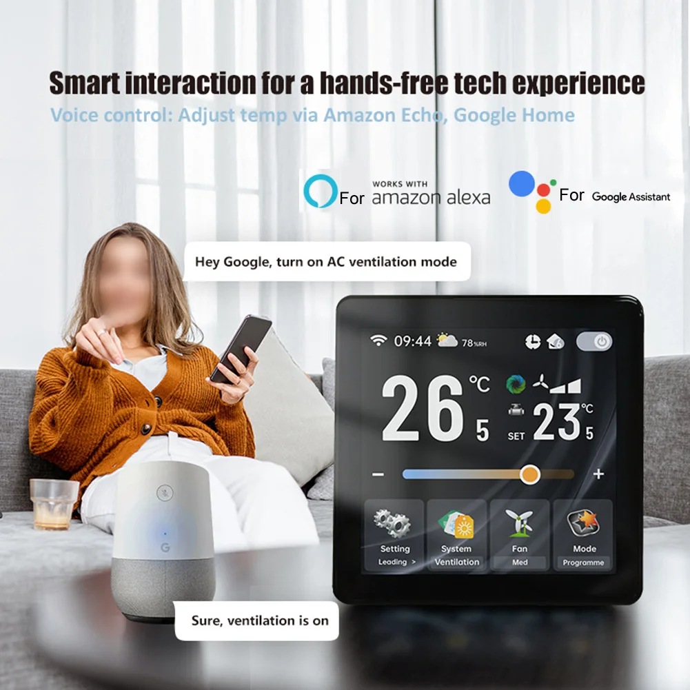 Home Automation Smart WiFi Temperature Controller LED Display Thermostat Energy Efficient Programmable Settings