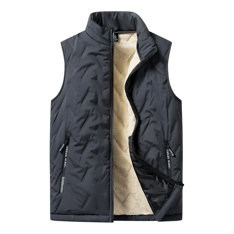 Veste en coton sans manches pour hommes, gilet décontracté, multifonctionnel, grande taille, chaud, debout, mode automne et hiver