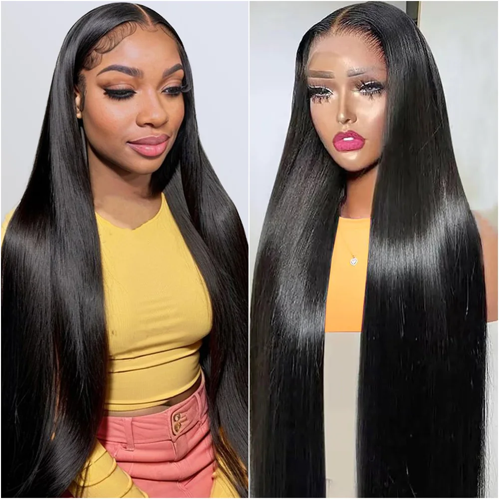

Bone Straight 13x4 13x6 HD Lace Frontal Brazilian Wig 5x5 Closure Glueless 360 Full Lace Front Human Hair Wigs For Black Women