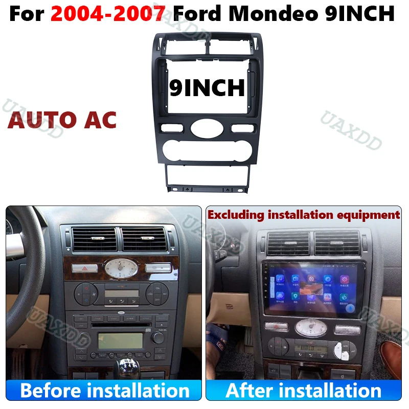 Multimedia For 2004‑2007 Ford Mondeo 2Din Car Kit Cable 9INCH Dashboard Android Radio Panel Fascia Interior Center Console Frame