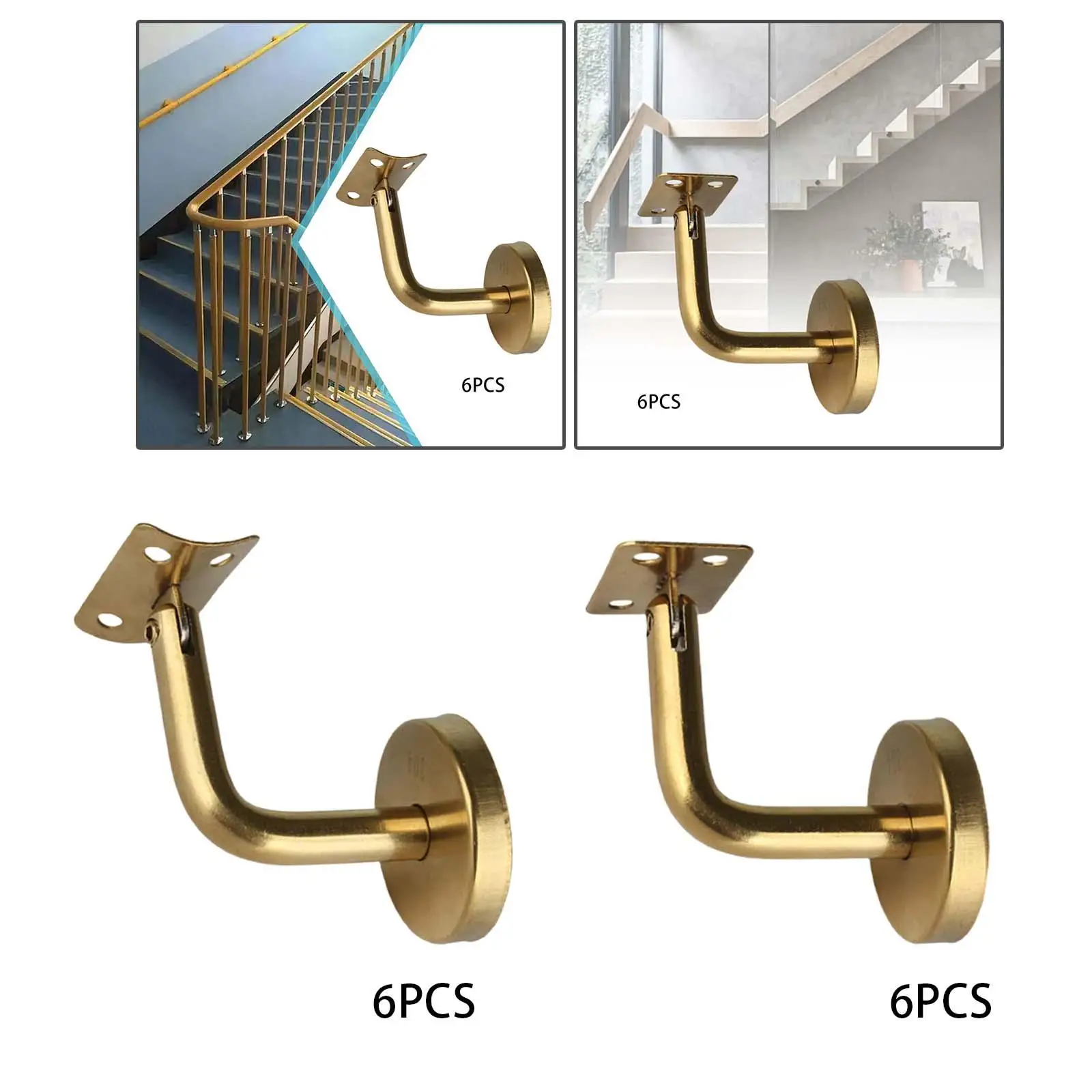 6-Pack Staircase Handrail Brackets for Support And Stability