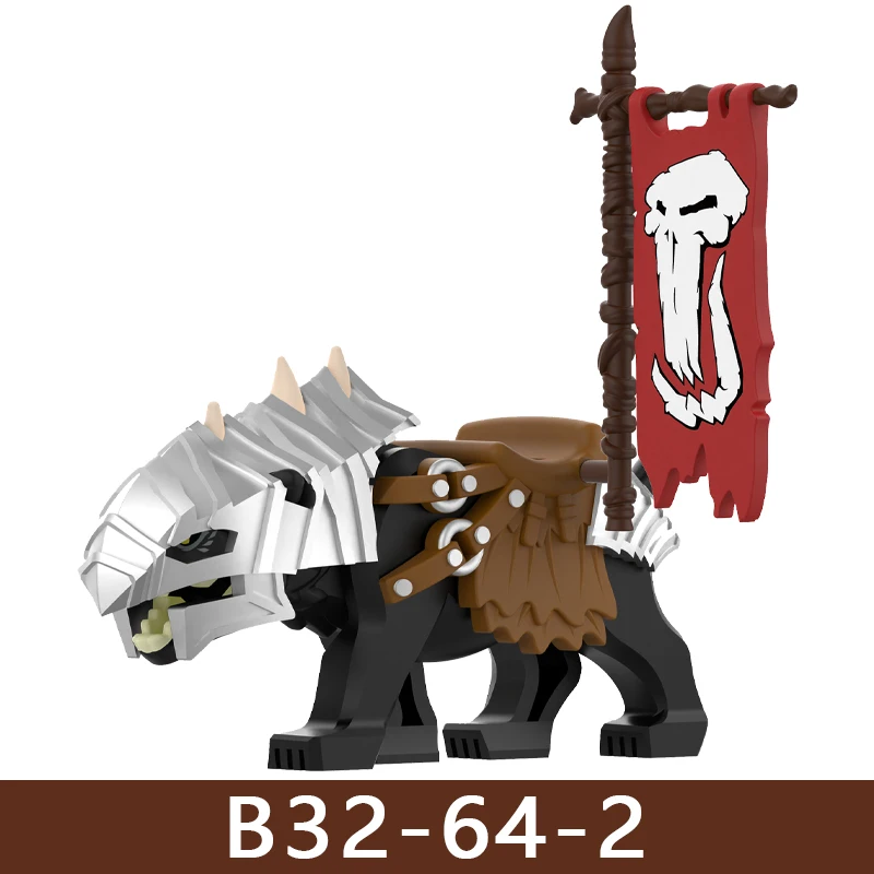 Mittelalterliche Burg Soldat Figuren Bausteine Ritter Ork Krieger Drache Wolf Tiere Kampf Flaggen Zubehör Ziegel Spielzeug Jungen