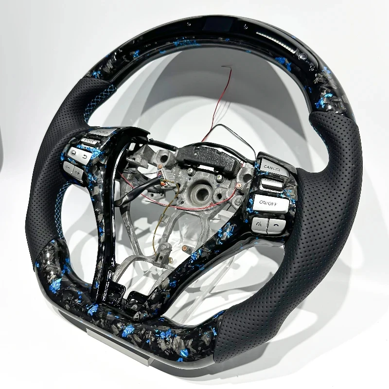 

Luxury Custom Blue Forged Carbon Fiber Steering Wheel