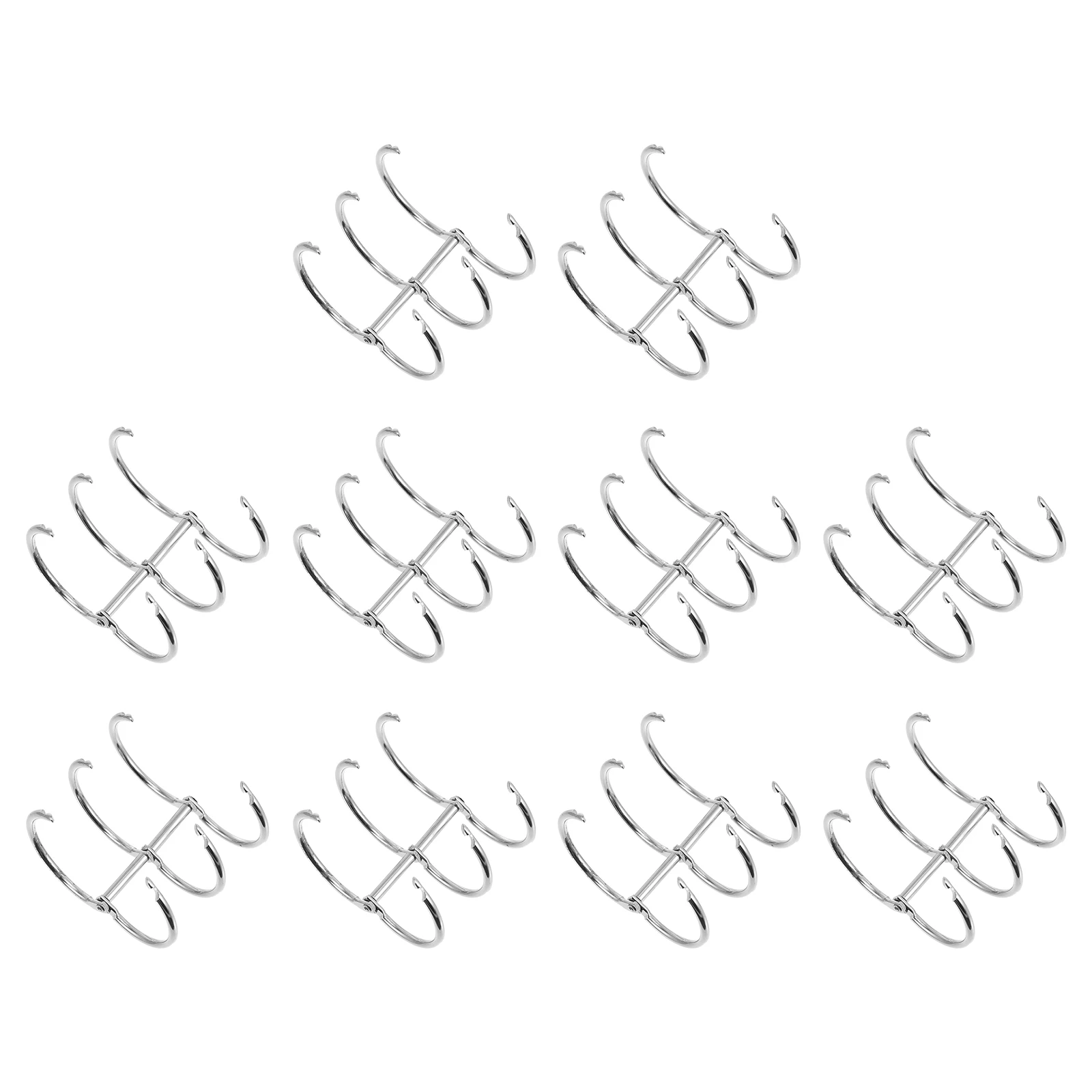 Anéis de ligação de folhas soltas de metal, anéis de pasta fáceis de abrir e fechados para classificação de documentos, anel de pasta de folhas soltas com 10 peças