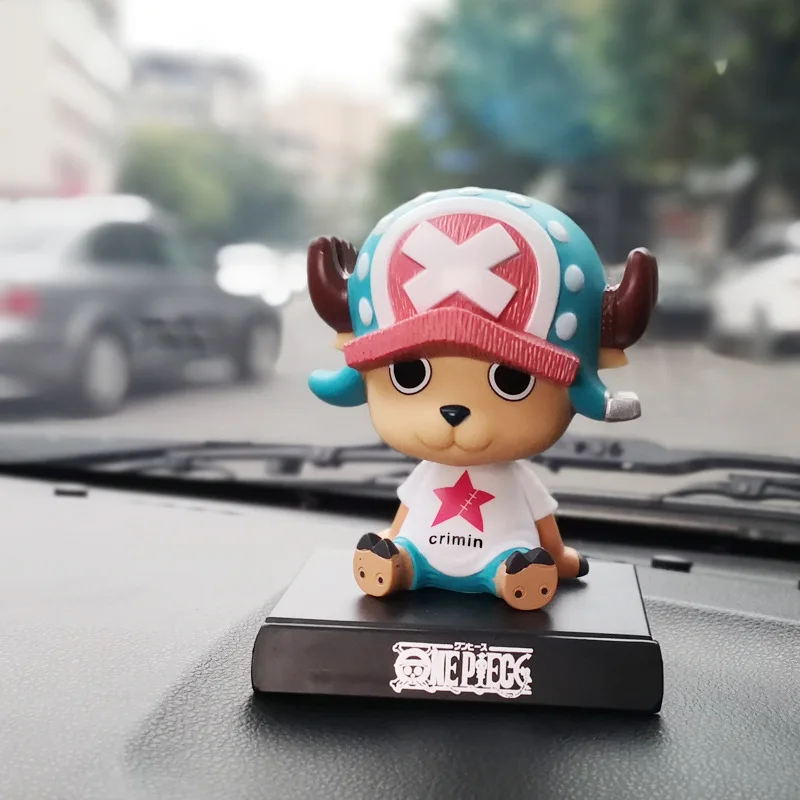 11cm Anime One Piece Acessórios Do Carro Luffy Zoro Figura de Ação Shaking Head Coleção Enfeites Chopper Sanji Figuras Modelo Boneca