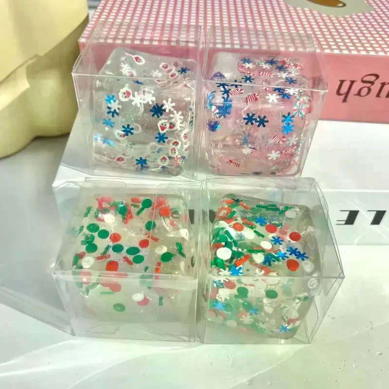 Jouet sensoriel série noël, 1 pièce, boules anti-Stress Taba, Cube, jouets à montée lente pour enfants et adultes, cadeau de relaxation