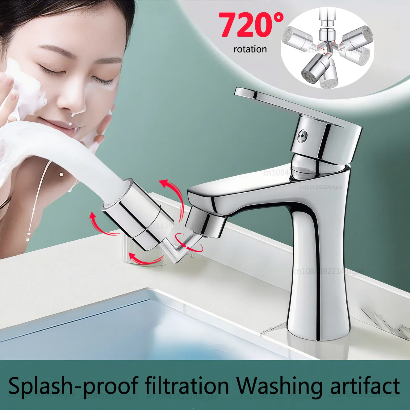 

720 ° Универсальный смеситель, адаптер-удлинитель для смесителя для умывальника, брызгозащищенный фильтр, вращающийся водосберегающий смеситель из АБС-пластика