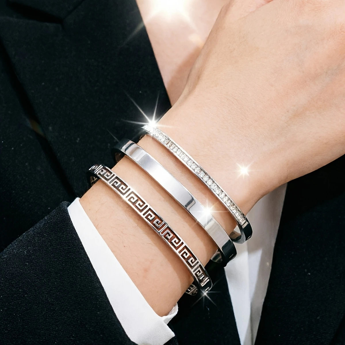 3Pcs Vintage Luxury Stainless - đánh giá và giá Men'S Vacation Accessories