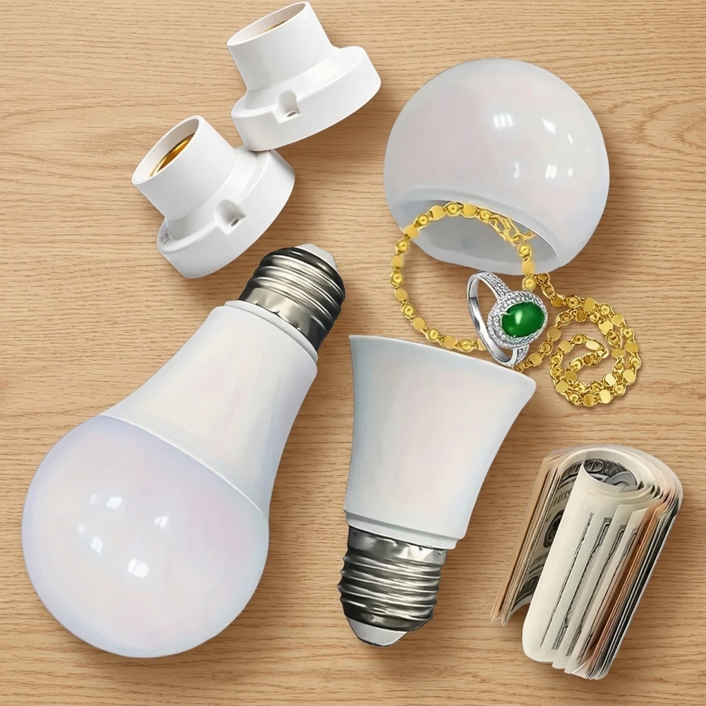 Home Concealment Safe Fake Light Bulb Diversion Stash Container Private Hidden Storage Secret Hiding Compartment BHL2303 view 6