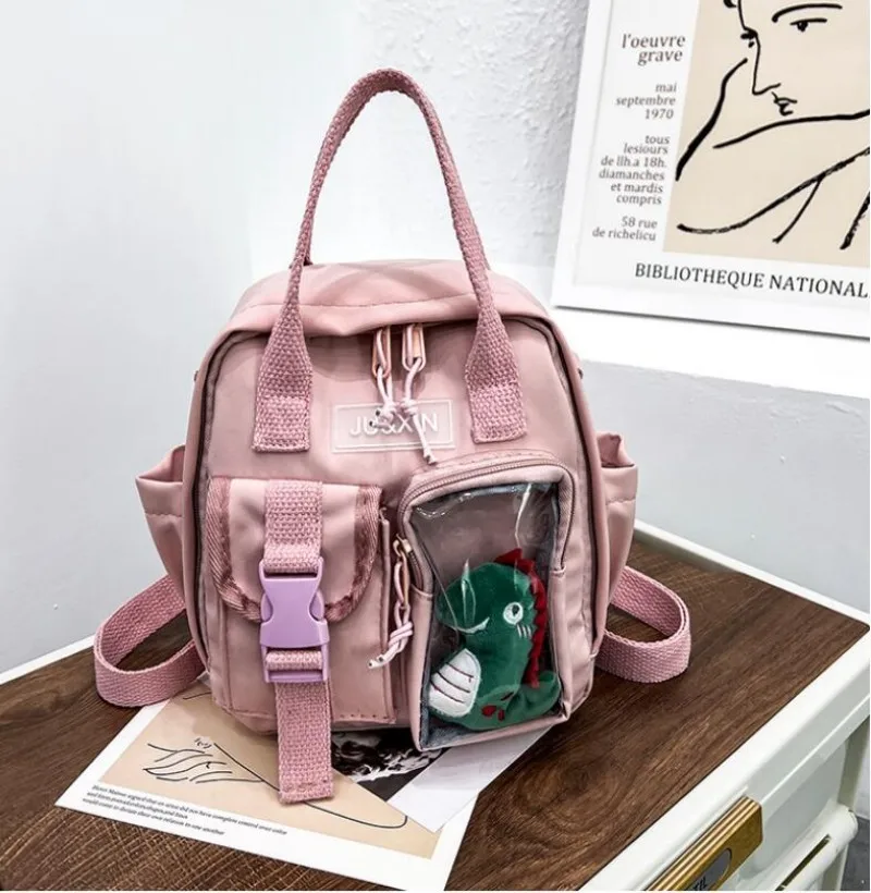 Women's Bag Oxford Cloth Solid Color College Style Multi-purpose Portable Shoulder Bag Student Backpack