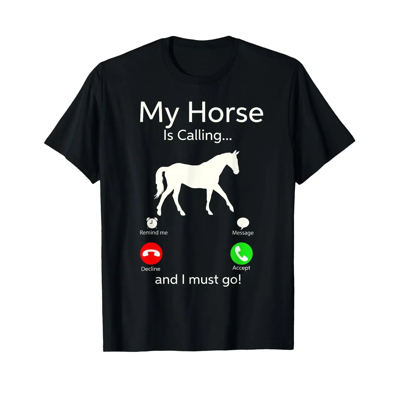 My Horse Is Calling And I Must Go T Shirt Apparel Ruffle Sleeve Clothing vintage Washed Casual Unisex fashion homme graphic