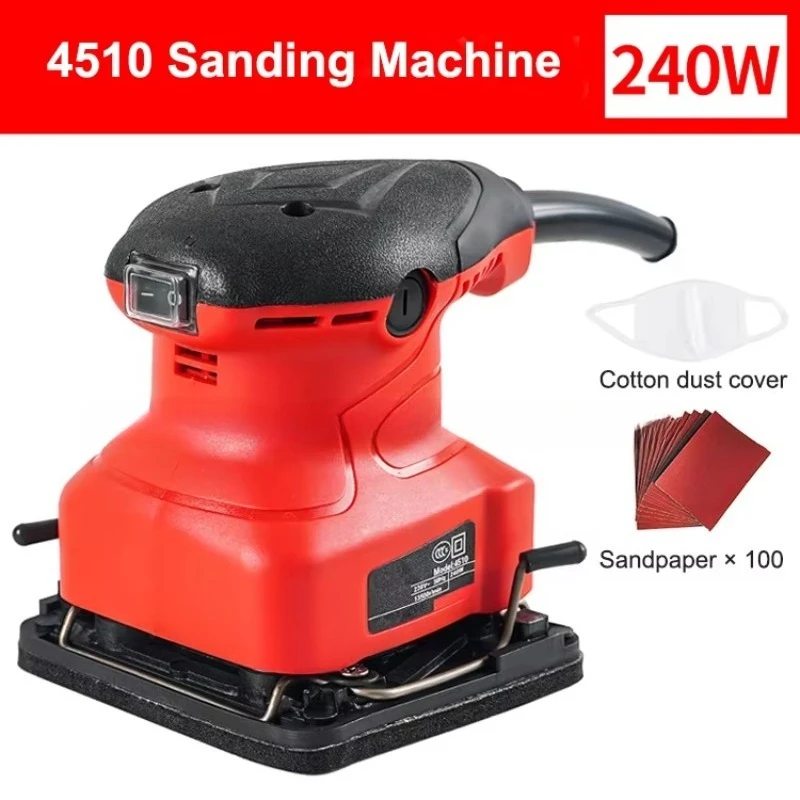أدوات كهربائية محمولة بقدرة 240 وات، ماكينة سنفرة كهربائية مدارية عشوائية مع ورق صنفرة، ملمع جمع الغبار القوي #3