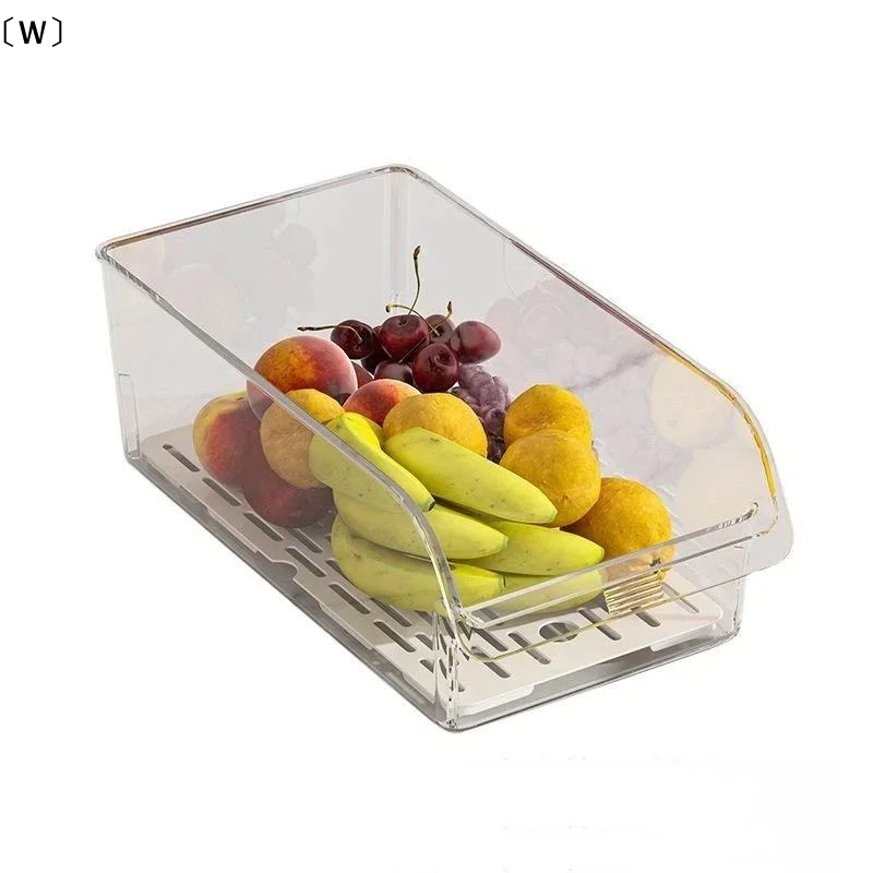 〔W〕Clear Stackable Fridge Organizer BPA Free Fresh Keeping For Storing Fruits Veggies Eggs In Kitchen