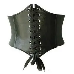 New Corset Punk Black Wide Belt Pu Leather Slimming Body Belts for Women Elastic High Waist Belt Female Cummerbunds Corset Belt