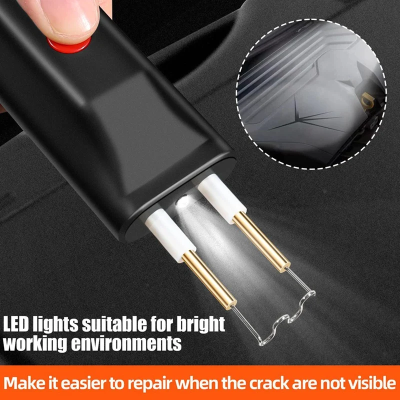 ماكينة لحام البلاستك اللاسلكية طقم لحام البلاستيك مع بطارية 4 أنواع موجة ستابلز مؤشر LED لتشقق مصد السيارة