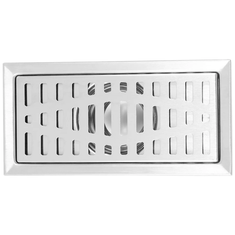 

3X Large-Traffic Stainless Steel Bathroom Shower Square Floor Waste Grate Sanitary 20Cm X10cm Floor Drain