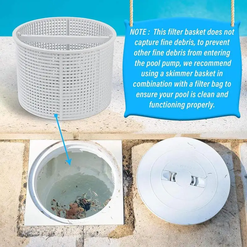 

Корзина для скиммера для бассейна для подземного бассейна, эффективное сито для чистки бассейна, средства для удаления листьев и мусора