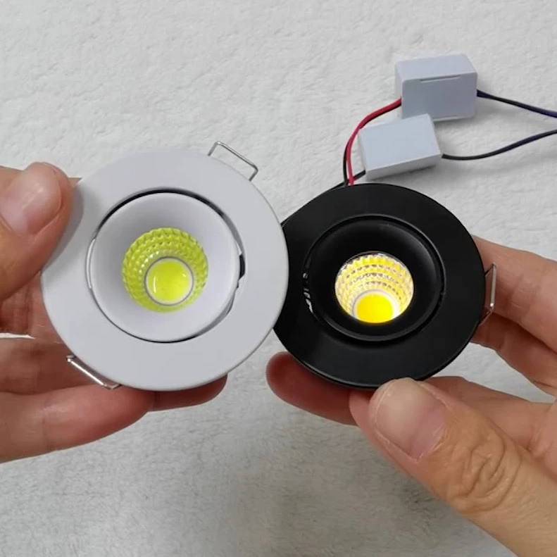 110V 220V 3W LED ceiling lamp LED spot light embed mini dimmable COB LED downlight D52mm Hole 45mm white,black Including driver