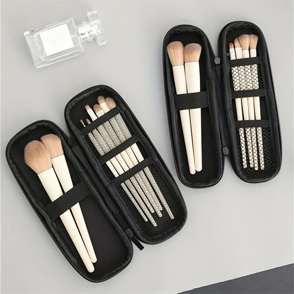 

1PC Black Cosmetic Bag Waterproof Double Zipper Makeup Brushes Case Women Storage Bags Portable Travel Brush Holder Makeup Case