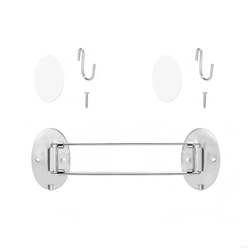 No Drill Bathroom Storage Bar, Stainless Steel Shower for Travel Trailer Bathrooms, Yacht Washrooms and Small Wet H9EE