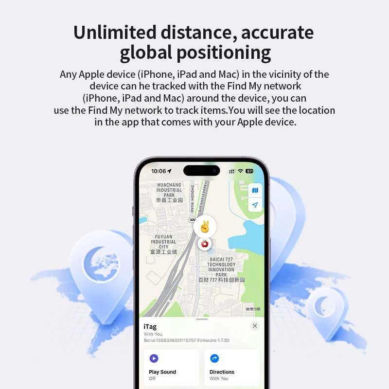 Smart Tag for Apple Airtags Tracker find my apple Bluetooth Tracker GPS with Tuya Anti Lost Item Locator for Luggage Suitcase