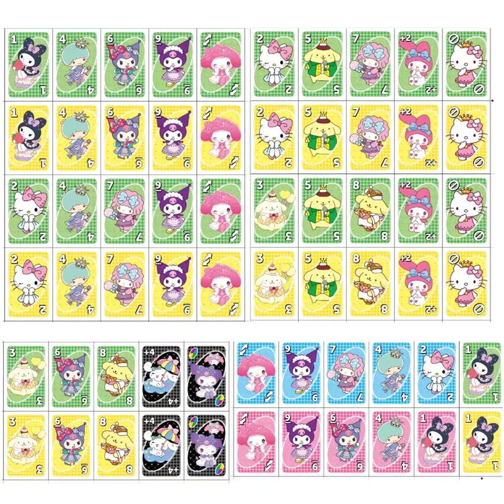 Uno No mercy Game Board Games UNO Sanrio Cards Table Family Party Entertainment UNO Games Card Toys Children Birthday Christmas