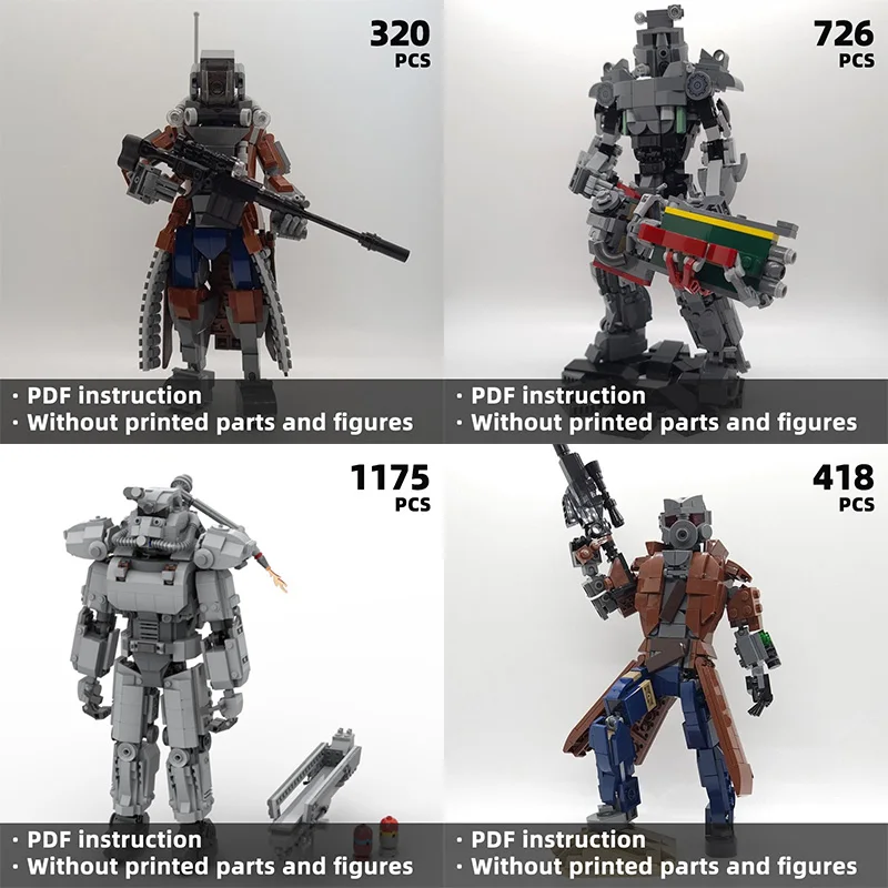 

Научно-фантастические строительные блоки Battle Mech, Фолловт! Серый бронированный робот, креативный подарок «сделай сам» для любителей меха