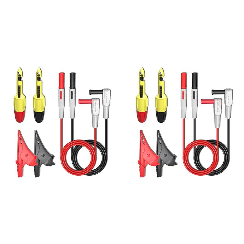 

【MEET】12PCS Multimeter Examination Leads Kit With Alligator Clips, Wire Piercing Probes Clip For Multimeter Voltmeter