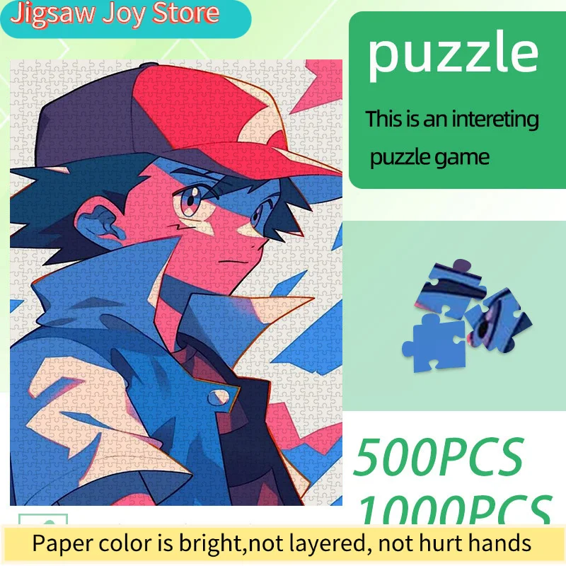 

Пазл для взрослых и любителей аниме - Чиби-мальчик в красно-синем пальто, детали из белого картона, портативный прямоугольный пазл для развития мышления