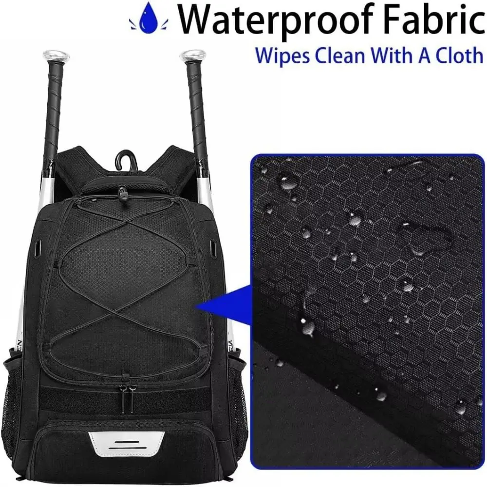 New Bat Helmet Holders Baseball Bag Shoe Compartment Ventilated Bat Bag Large Capacity Water-Resistant Softball Backpack view 3