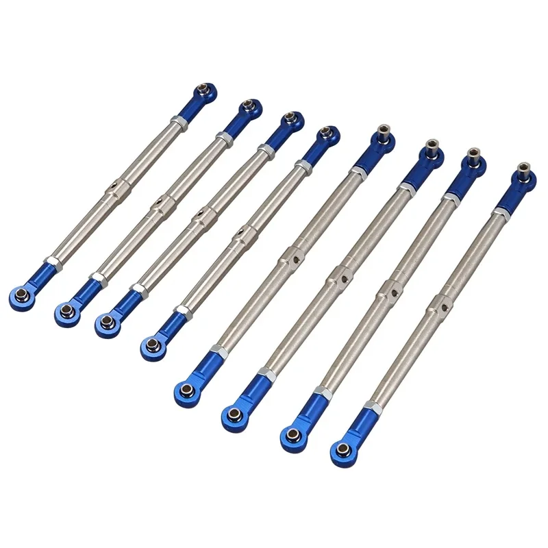 8pcs Metal Push Rod Pushrod Link Rod Links Turnbuckle 5319X 5338R for 1/10 Trxs Summit Revo E-Revo 2.0 RC Car Upgrade Parts