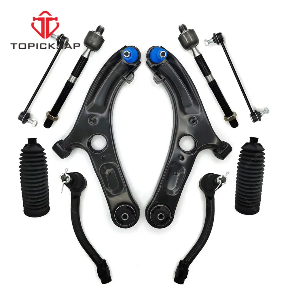 TOPICKSAP Front Suspension Control Arm Ball Joint Tie Rod Sway Link 10pc Kits for Hyundai Elantra VELOSTER 2011 2012 - 2016