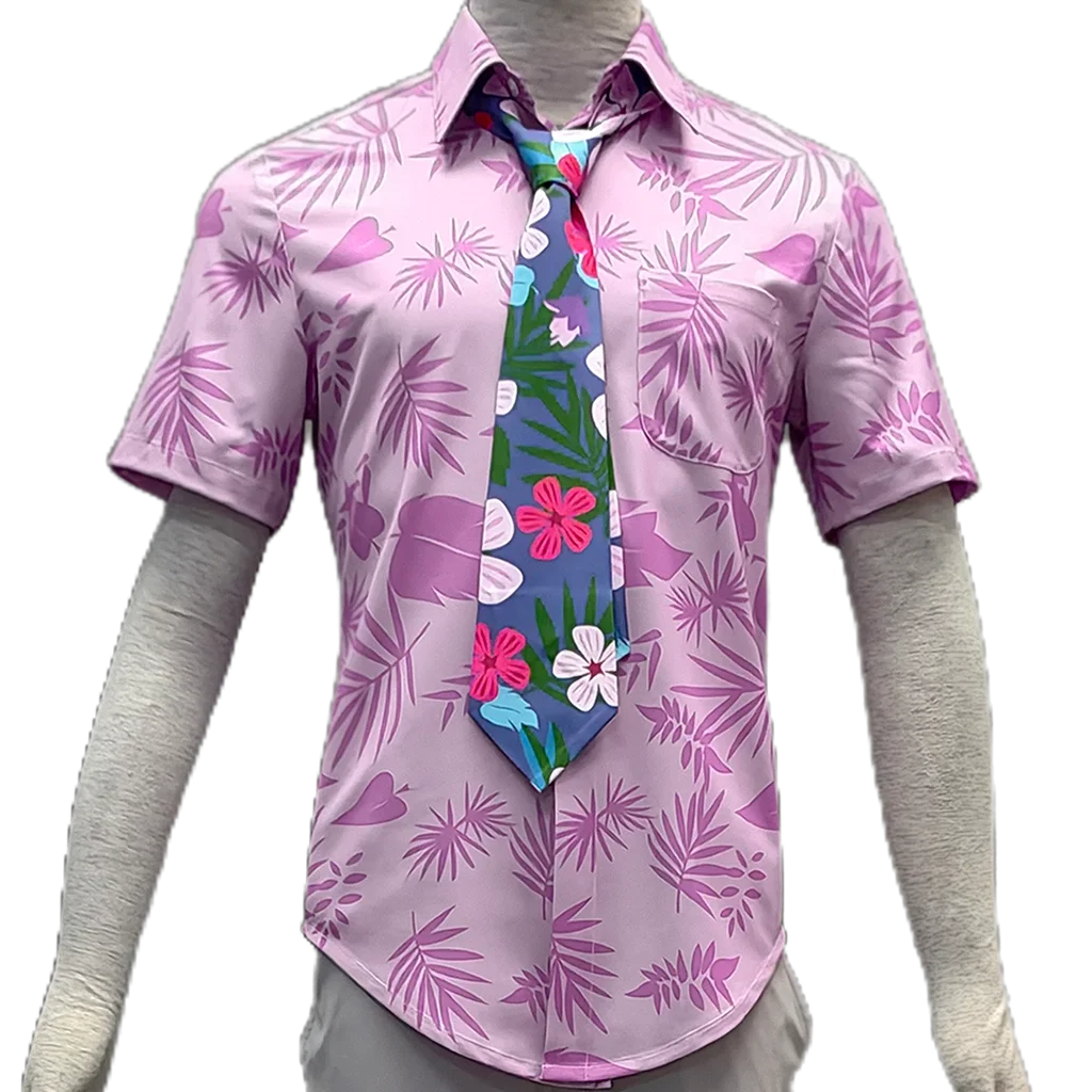 2026 Nick Wilde Cosplay Shirt With Tie Men Halloween Hawaiia