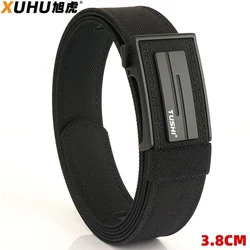 XUHU New Hard Tactical Belt for Men Metal Automatic Buckle Gun Belt 1100D Nylon Military Belt IPSC Outdoor Sports Girdle Male