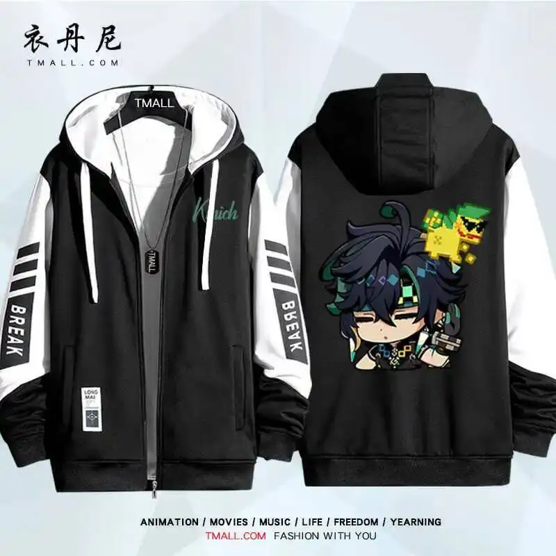 

2025 Genshin Impact Kinich Cosplay Costum Long Sleeve Print Zipper Hoodie Women Men Fashionhooded Costumes Couple Jacket