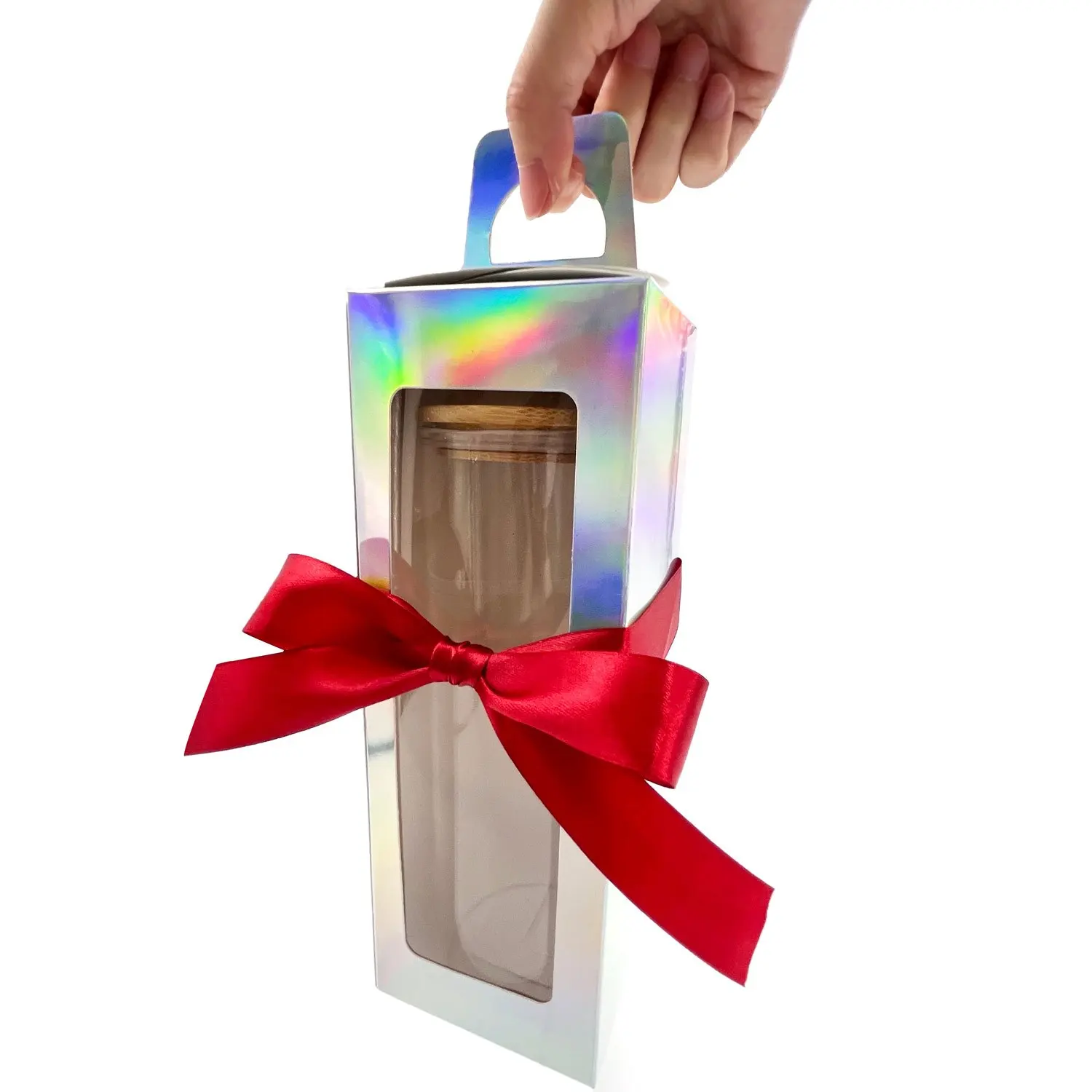 5pcs Gift Boxes with 1roll 24 Yard Ribbon for Sublimation Glass Exhibition Box for 12 Oz-25 Oz Tumbler Gift Box for Sublimation