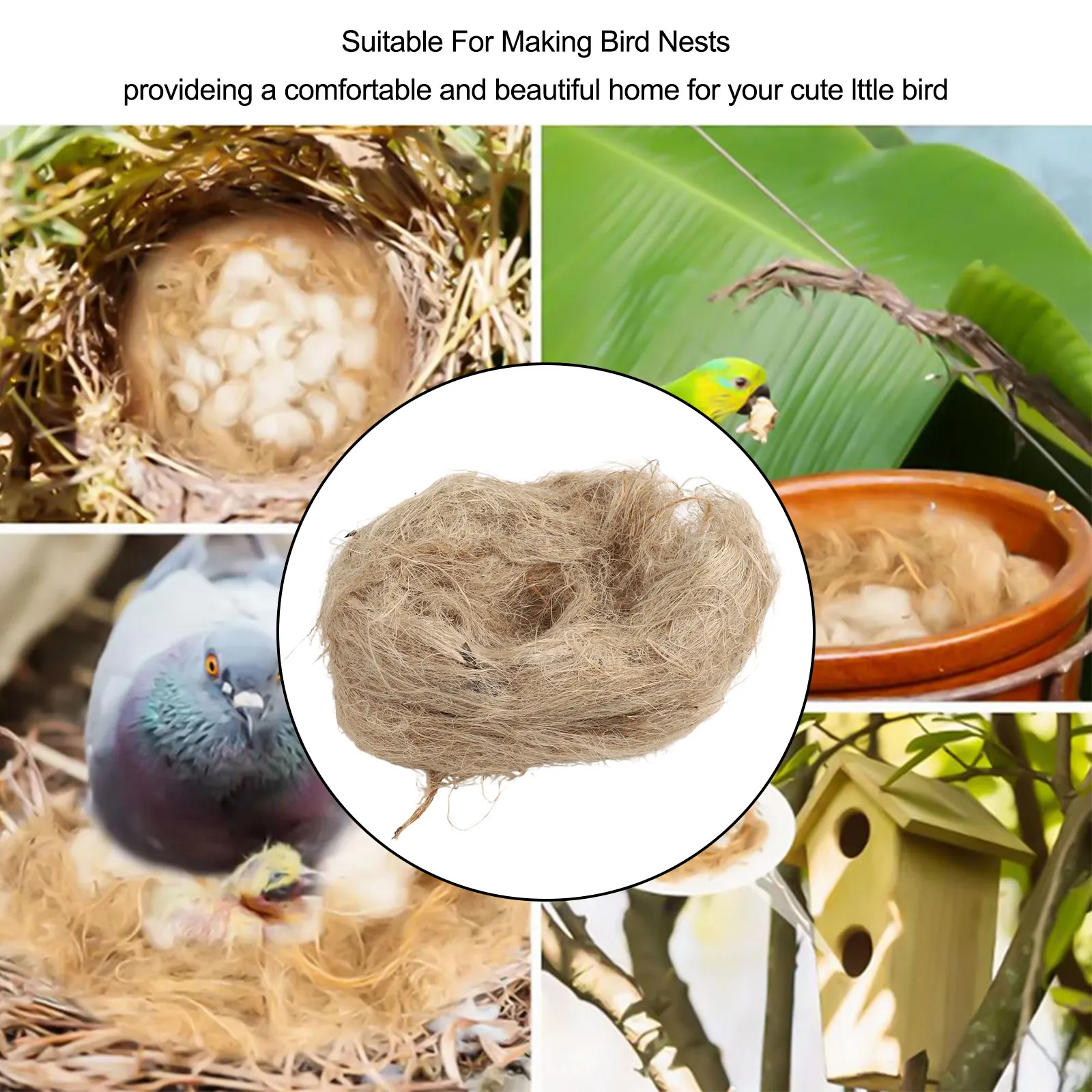 Natural Strands 40g Bird Nesting Material For Canary Breeding Soft Cozy Home Building Supplies Garden Wildlife Gear