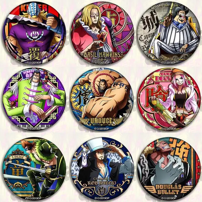 One Piece Anime Badge Pin Set Luffy Zoro Law Sanji Sabo Nami
