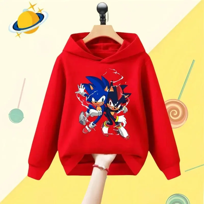 Harajuku anime children's hoodie game cartoon printed autumn winter long-sleeved sweatshirt casual tops for boys and girls